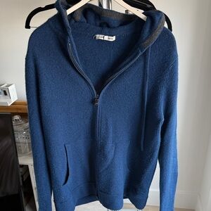 Men's Blue Half-Zip Cashmere Sweater